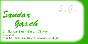 sandor gasch business card